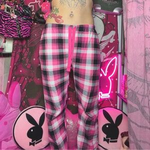 North 15 Pink Black Plaid Pajama Pants Lightweight Size Small
